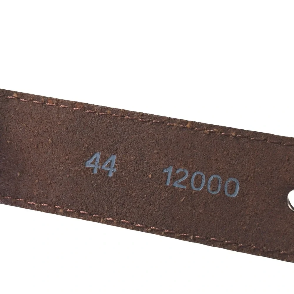 Vtg Brighton Onyx Leather Belt Mens‎ 44 Brown Black Golf Plaque Western Braided